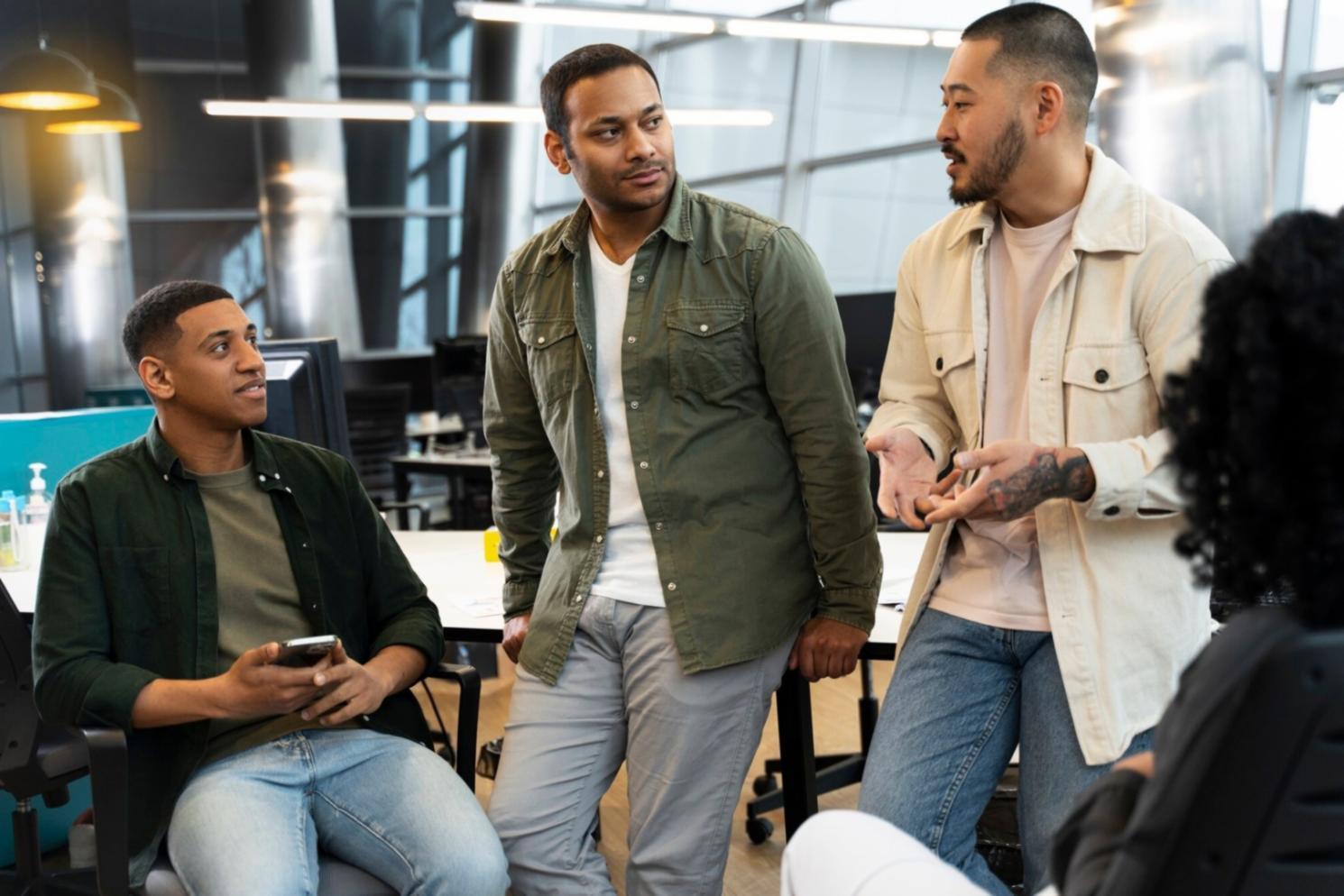 Team collaborating on digital budgeting solutions